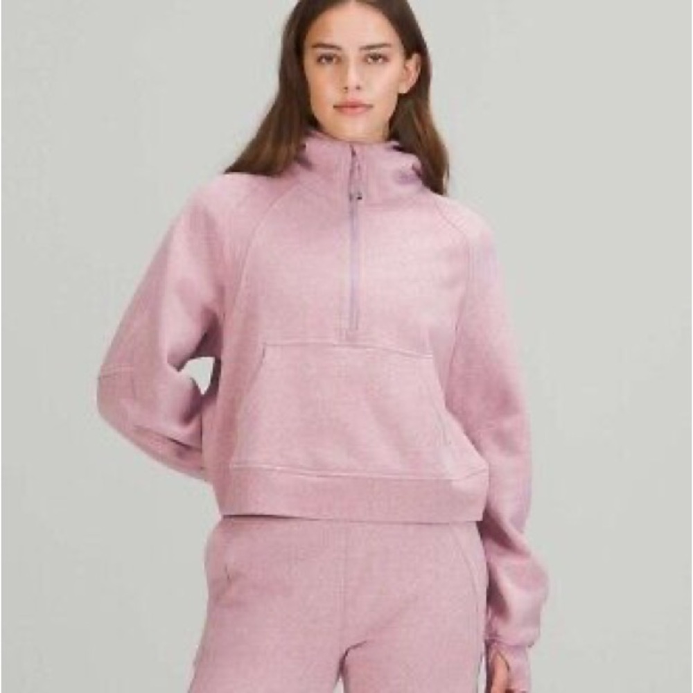 Pink Half-Zip Sweatshirt and Joggers Set